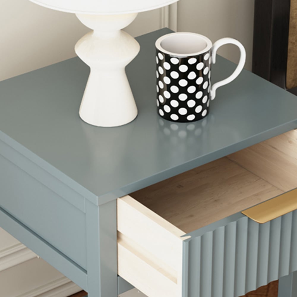 Monti Single Drawer Grey Bedside Table Image 4