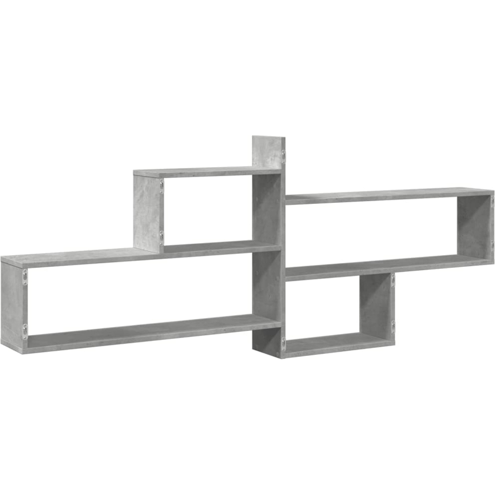 vidaXL 5 Shelf Concrete Grey Floating Wall Shelf Image 5