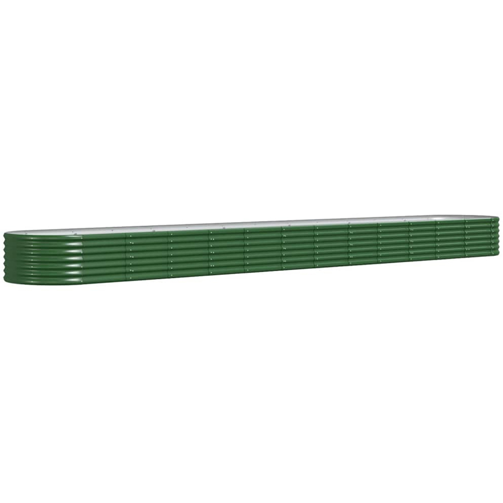 vidaXL Green Galvanised Steel Raised Garden Bed 36 x 80 x 512cm Image 1