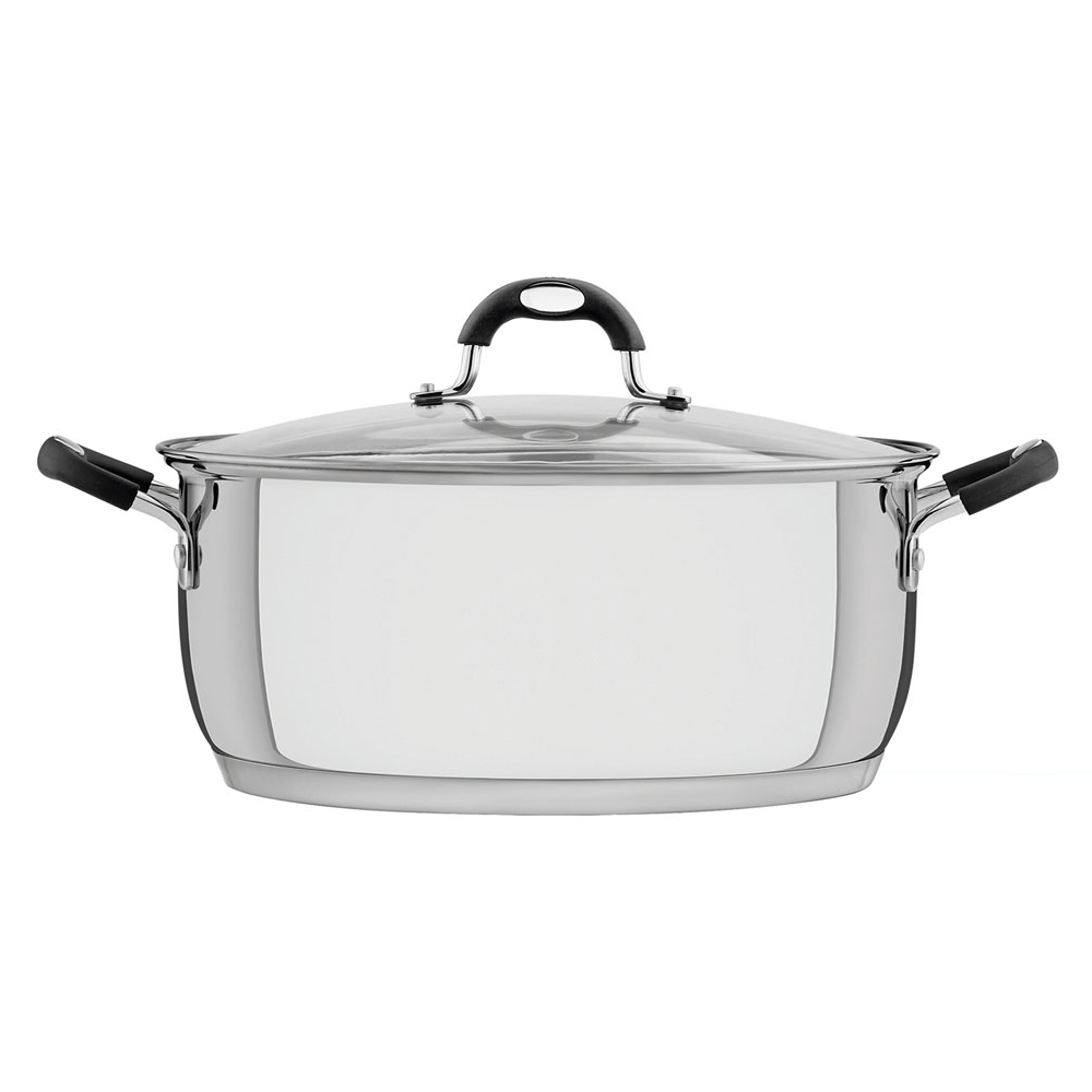 Tramontina 30cm Stainless Steel Shallow Stock Pot Image 1