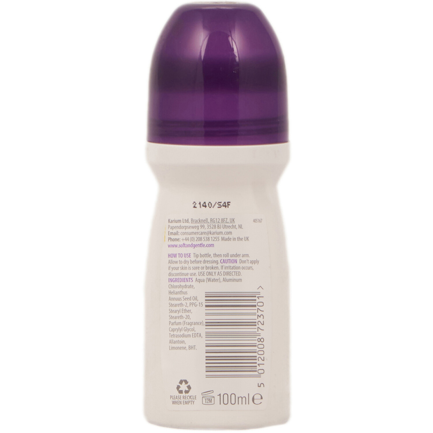 Soft & Gentle Citrus Twist Roll-On Anti-Perspirant Deodorant - Purple Image 2