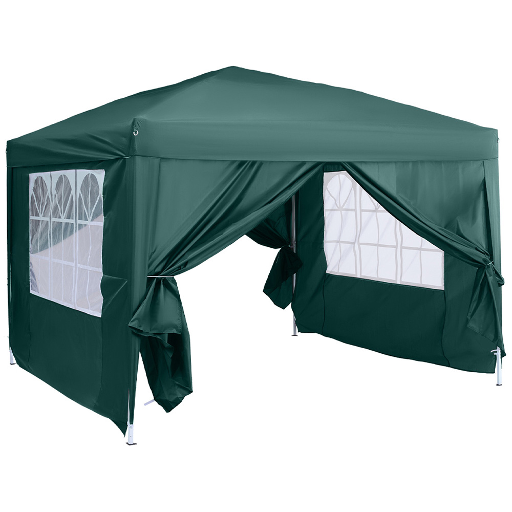 Outsunny 2.95 x 2.95m Green Heavy Duty Pop Up Gazebo with Sides Image 2