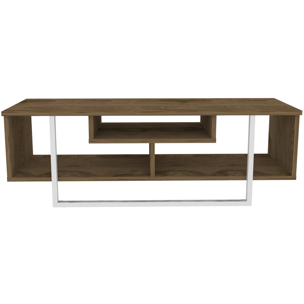 Decorotika Asal Oud Oak and White Wide TV Unit Image 2
