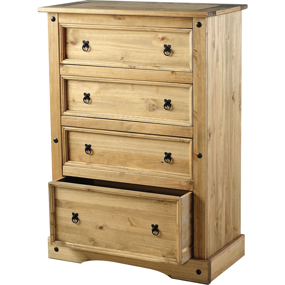 Corona Solid Pine 4 Drawer Chest of Drawers Image 2