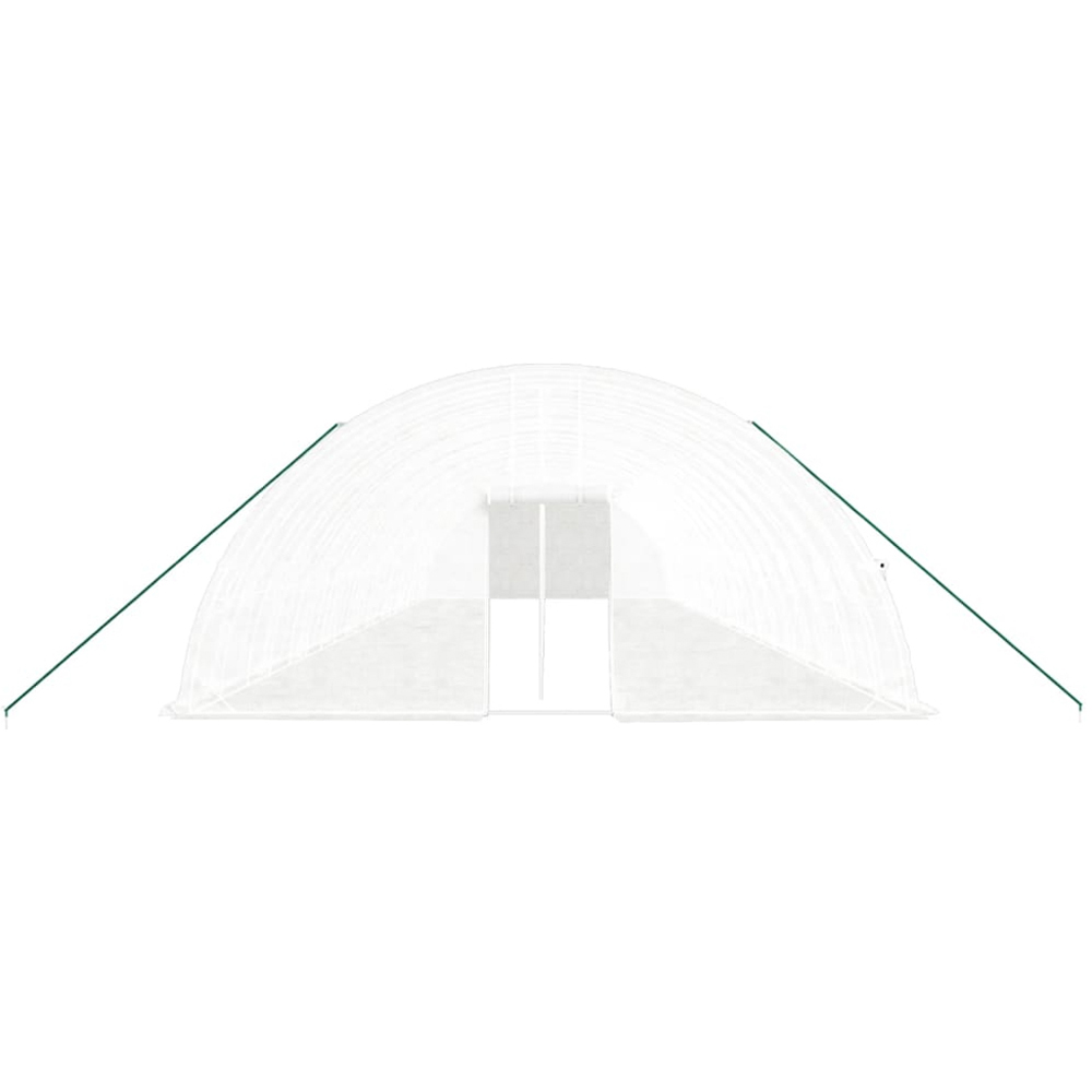 vidaXL White Polyethylene Galvanised Steel Frame 65.6 x 19.6ft Greenhouse Image 3