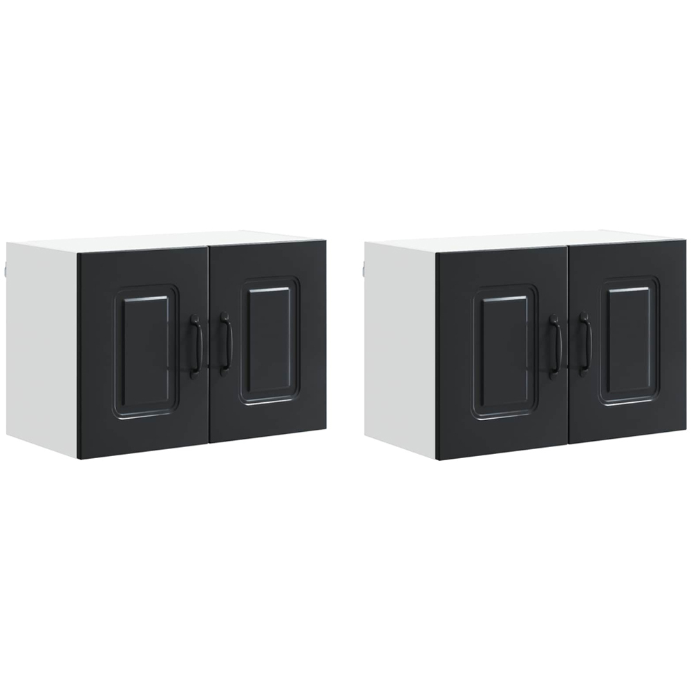 vidaXL Kalmar 2 Door Black Wall Mounted Kitchen Cabinet Set of 2 Image 8