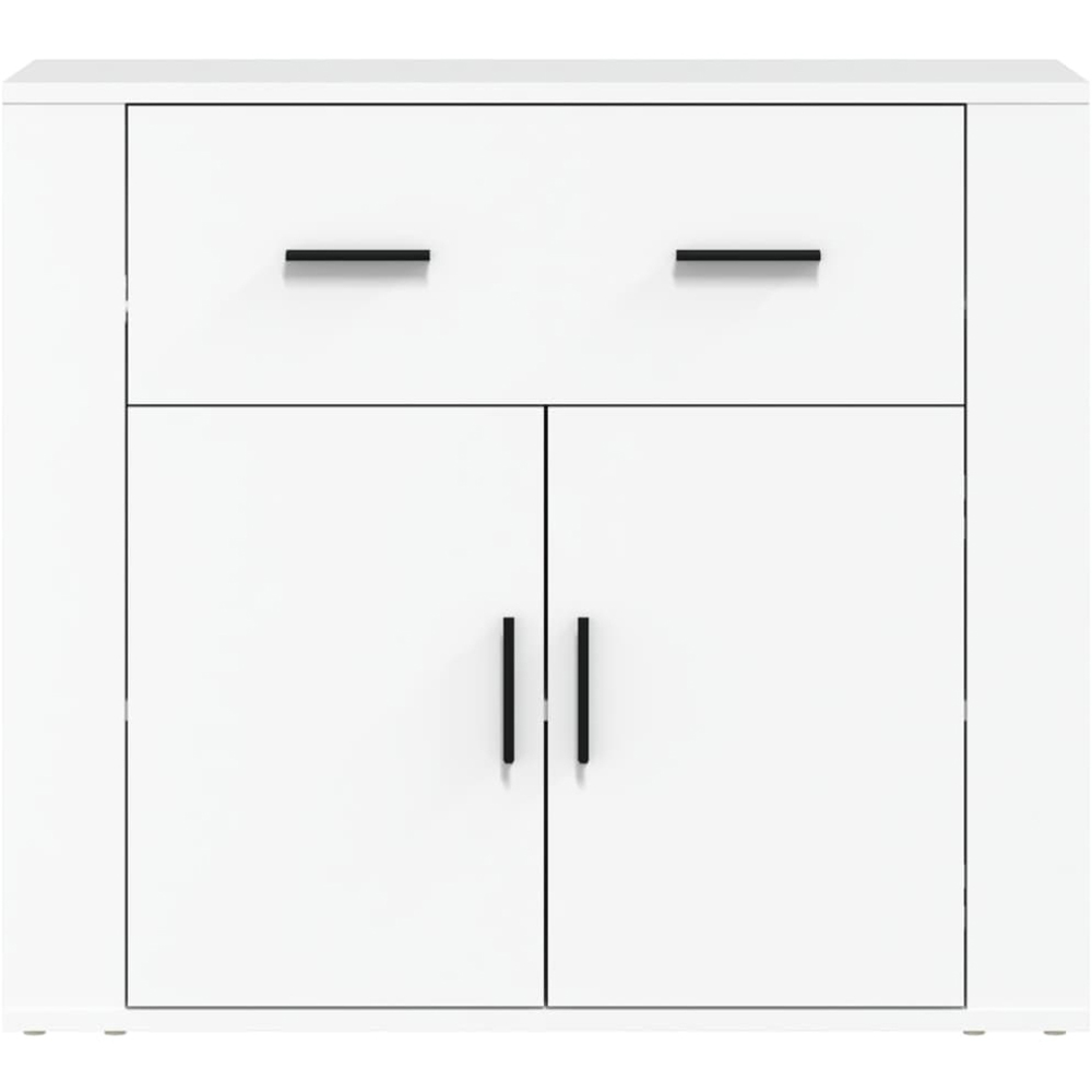 vidaXL 2 Door Single Drawer White Sideboard Image 3