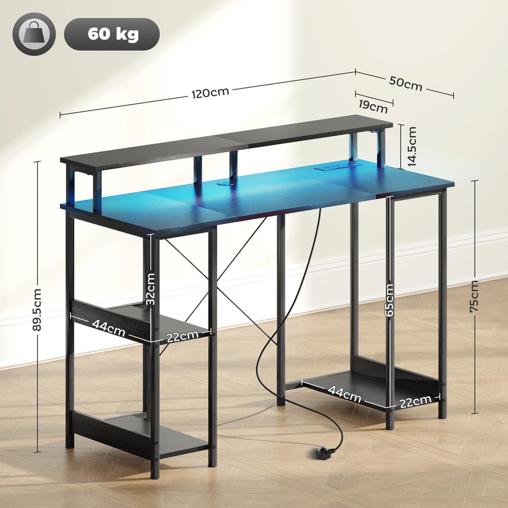 HOMCOM Black Reversible Computer Desk with Storage Image 9