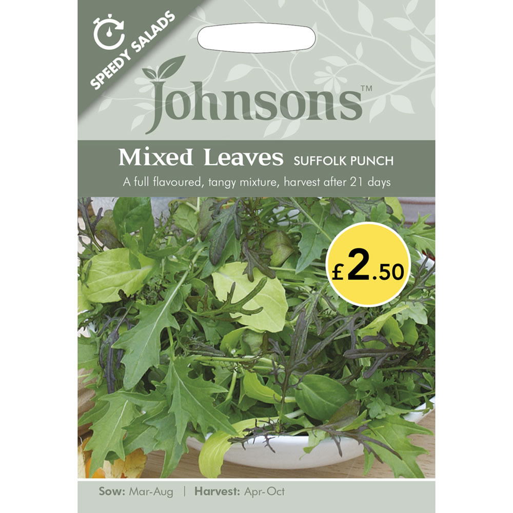 Johnsons Mix Leaves Suffolk Punch Speedy Salads Seeds Image 2