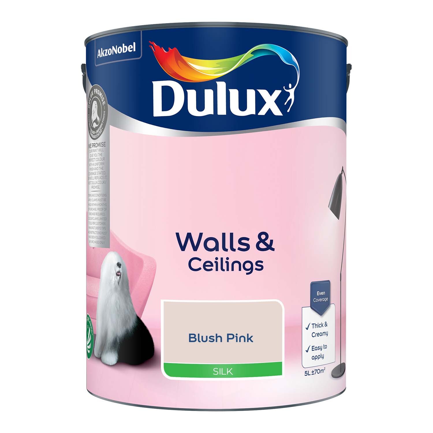 Dulux Walls and Ceilings Silk Emulsion Paint - Blush Pink Image 5
