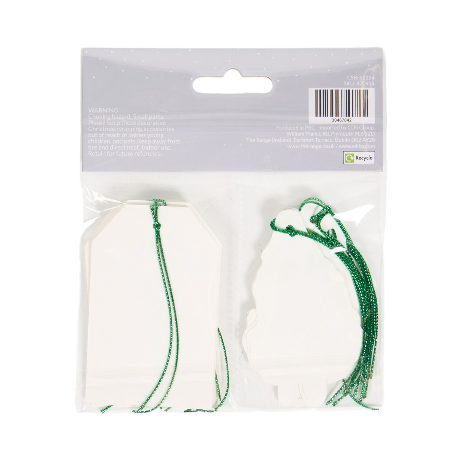 Pack of 12 Skiing Gift Tags White Image 3