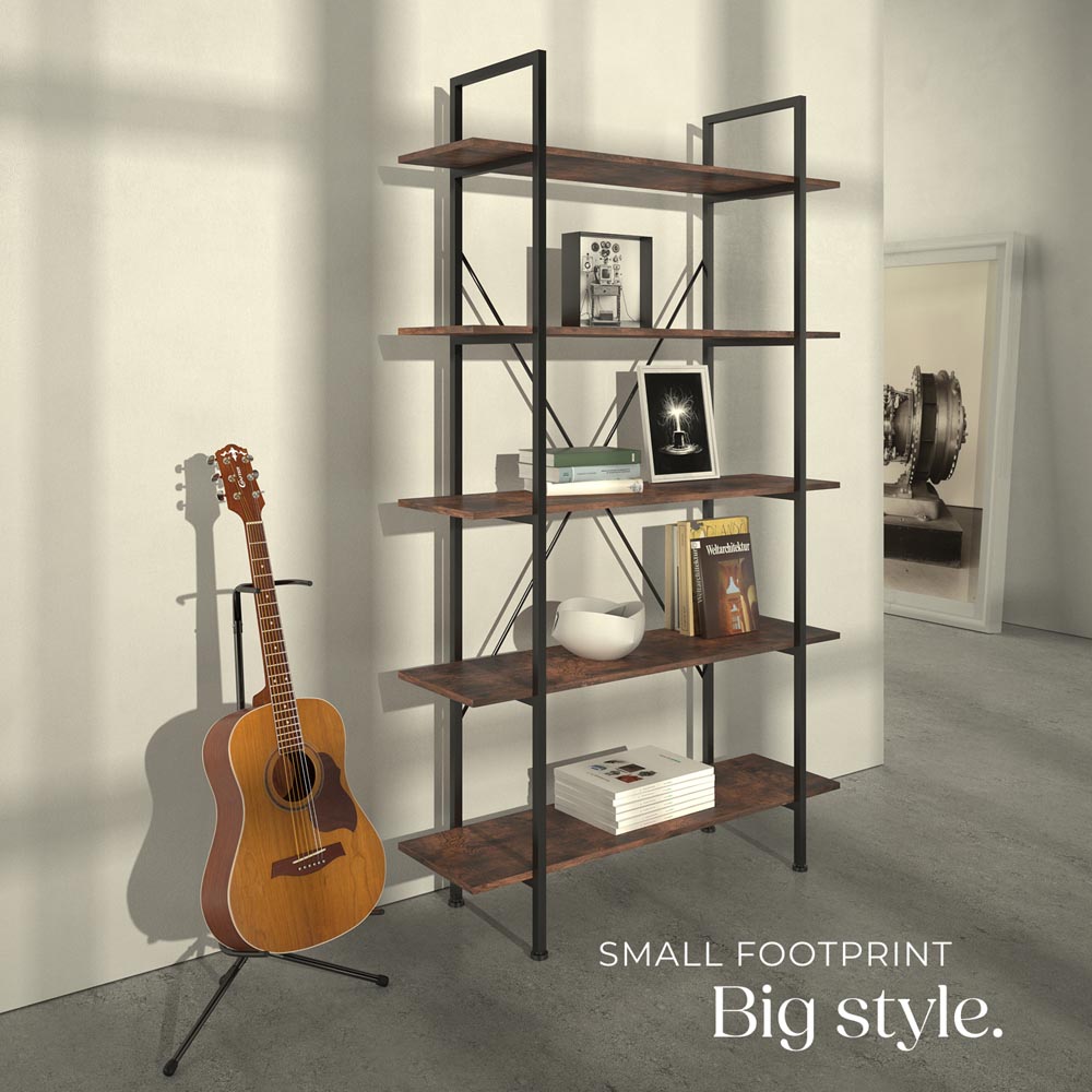 tectake Glasgow 5 Shelf Slim Ladder Shelving Unit Image 8