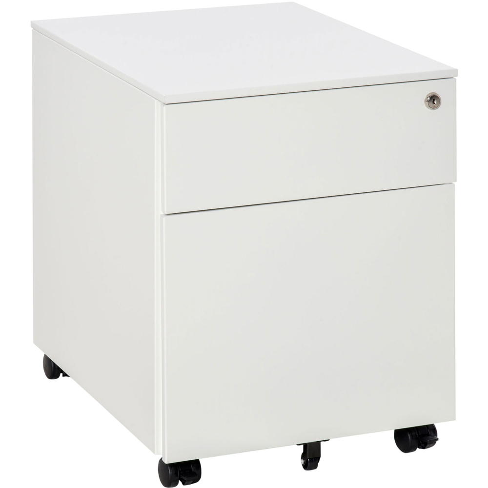Portland White 2 Drawer Lockable File Cabinet Image 2