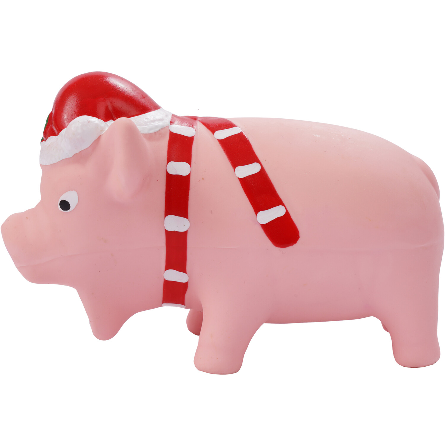 Christmas Latex Pig Pet Toy Pink Image 1