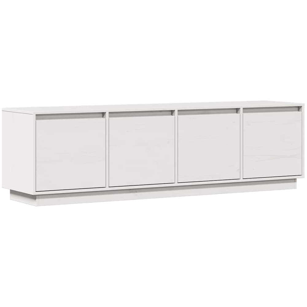 vidaXL 4 Door White Solid Pine Wood TV Cabinet Image 2