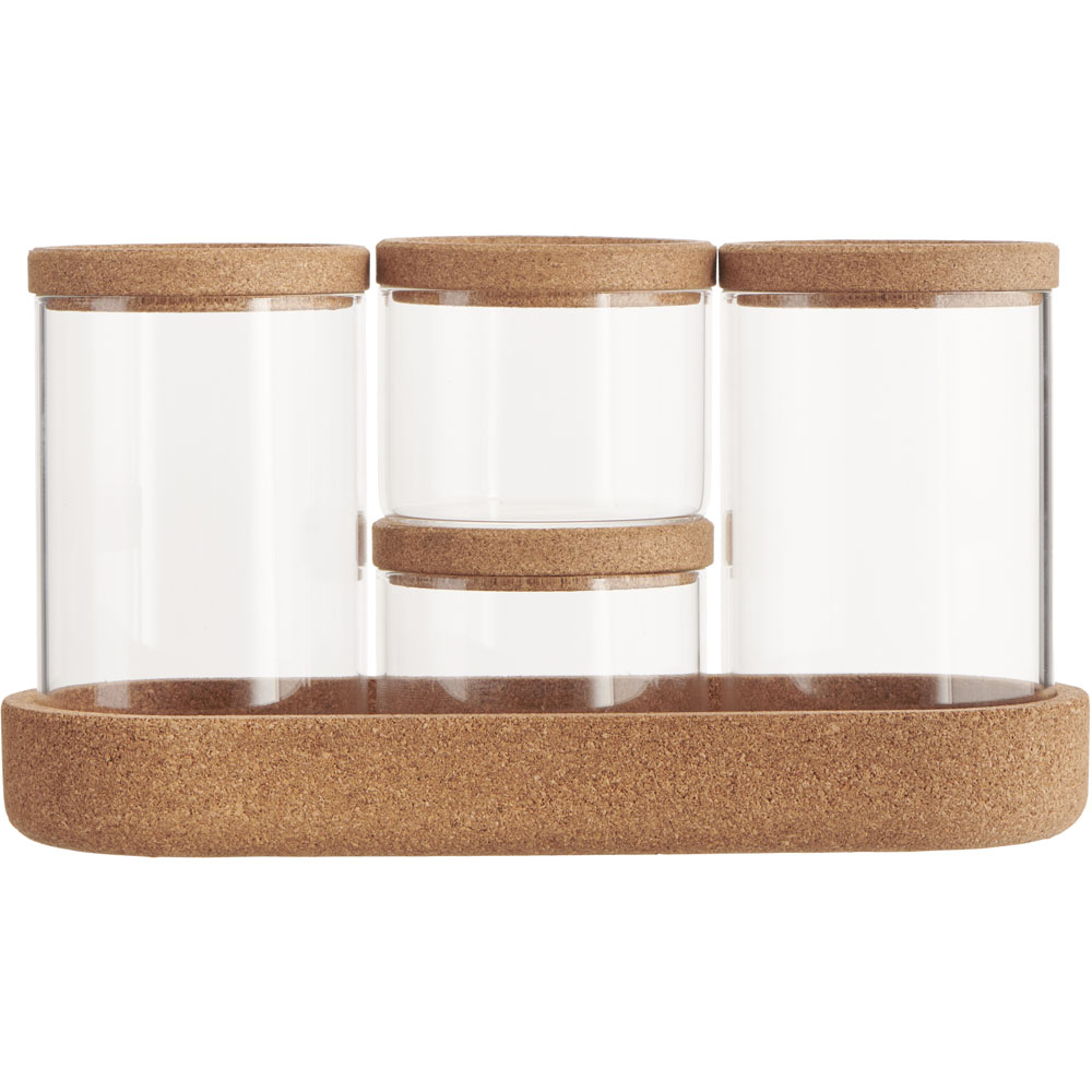Wilko Cork Canister Set 4 Pack Wilko