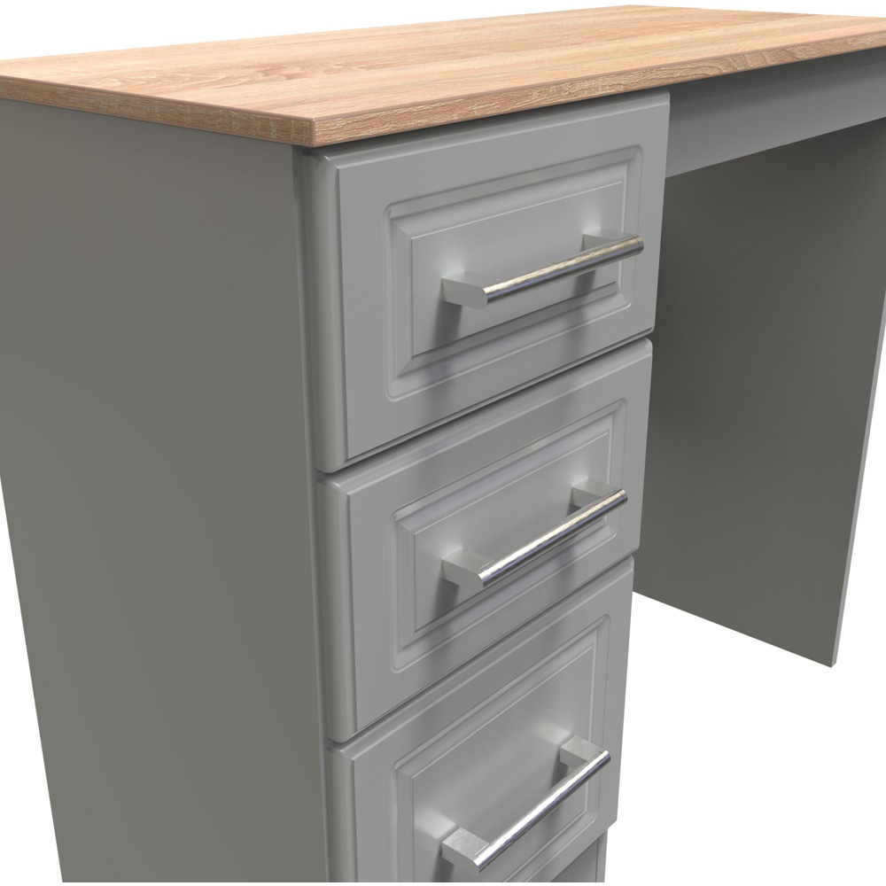 Crowndale Kent Ready Assembled 3 Drawer Dusk Grey Bardolino Oak Narrow Vanity Image 5