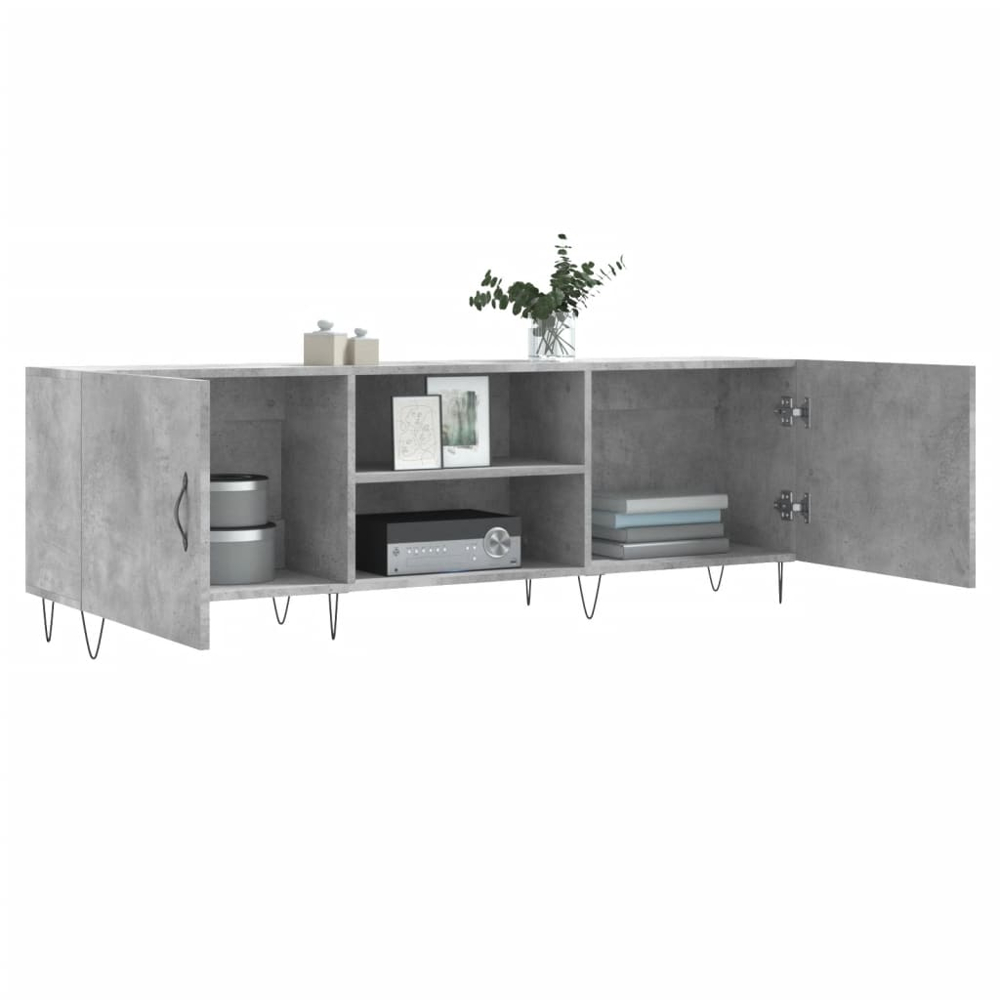 vidaXL 2 Door 2 Shelf Concrete Grey TV Cabinet Image 4