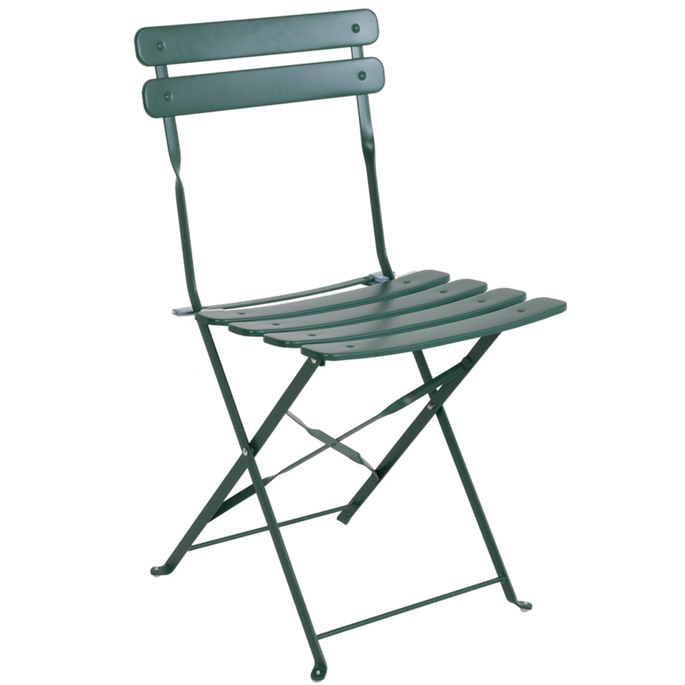 Charles Bentley 2 Seater Folding Metal Bistro Set Green Image 5