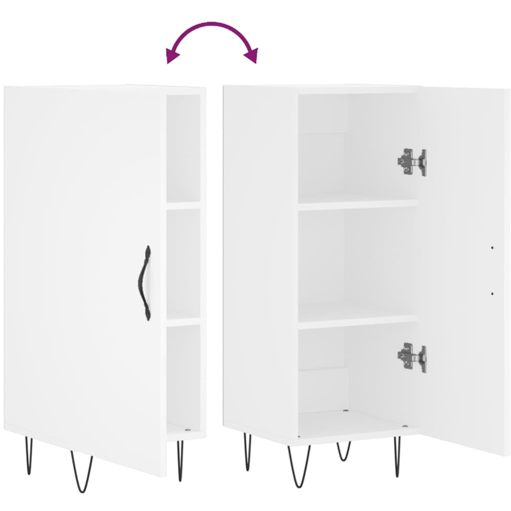 vidaXL Single Door White Sideboard Image 9