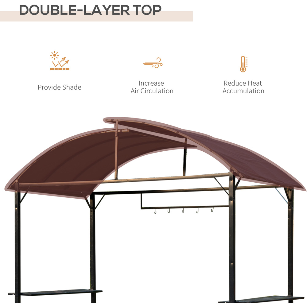 Outsunny 2.5 x 1.34m Coffee Metal Garden Gazebo Image 5
