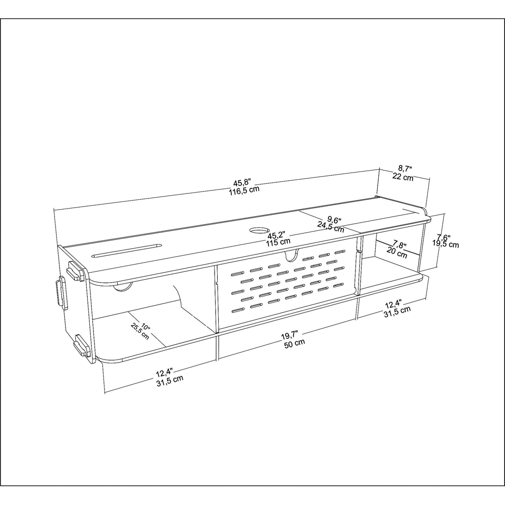 Decorotika Sima Single Door 2 Shelf MDF TV Unit Image 9