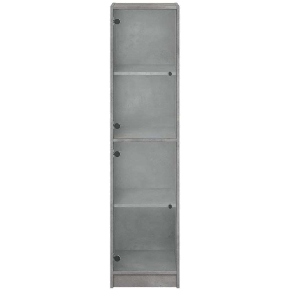 vidaXL 2 Glass Door Concrete Grey Highboard Image 6