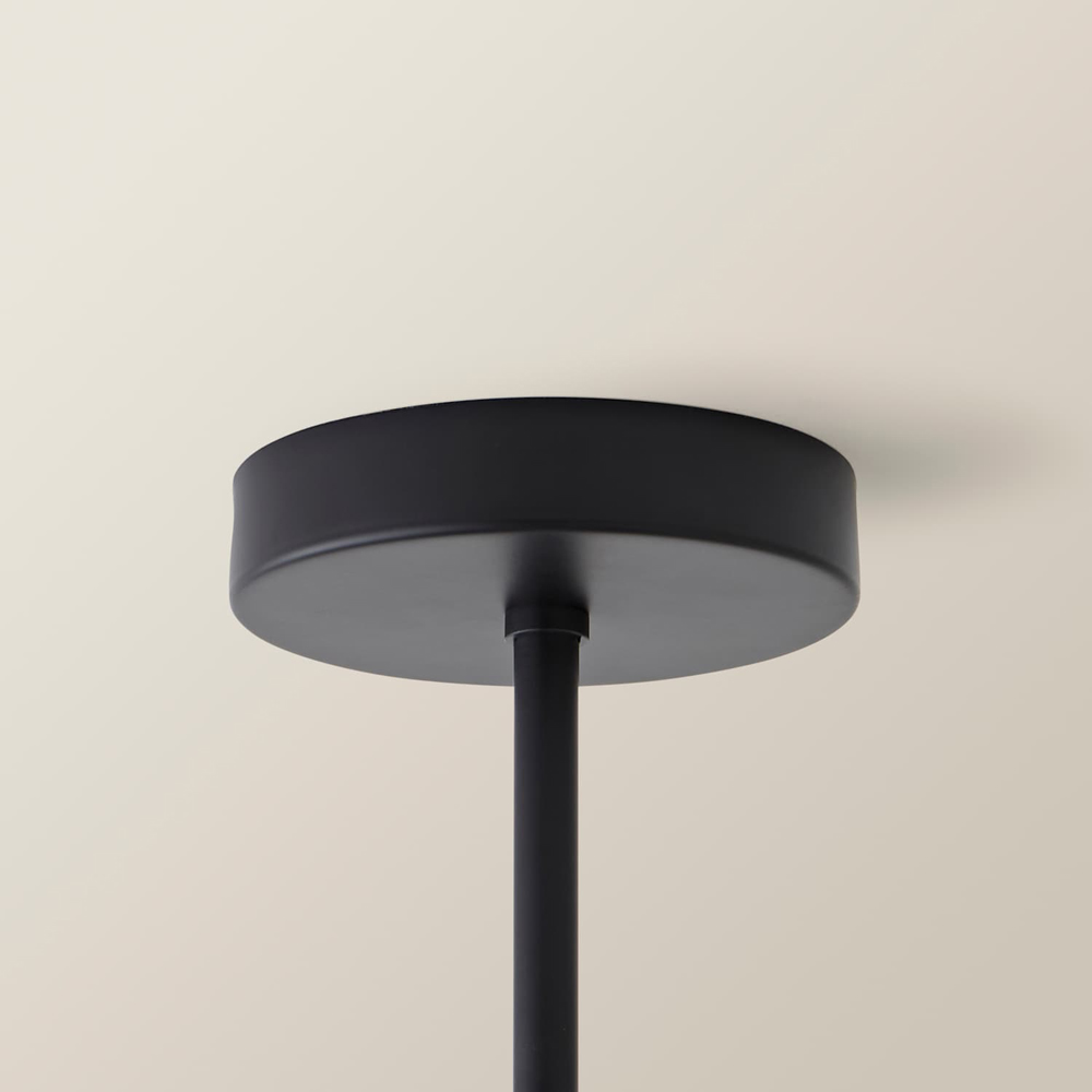 ValueLights Fallon Frosted Glass Globe Shade Black Ceiling Light Bar with Bulb Image 4