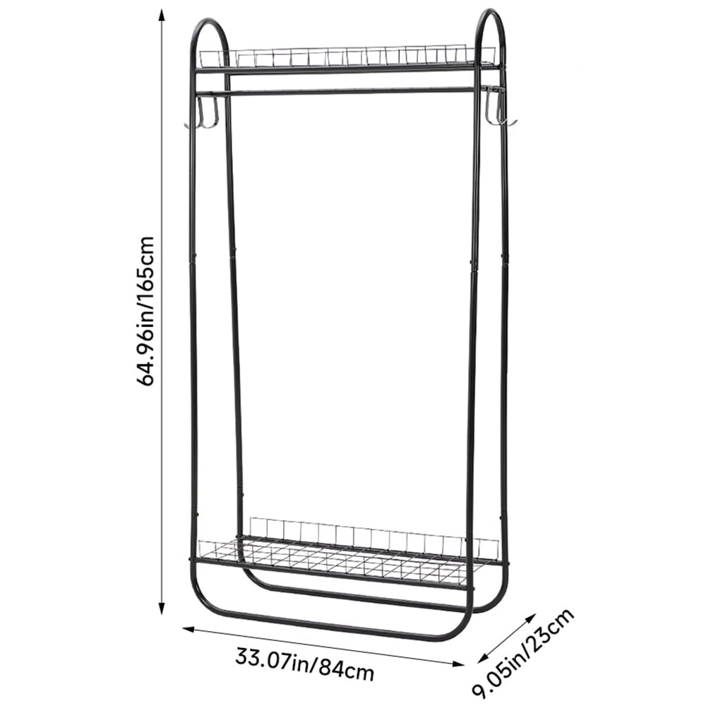 H&O Direct Metal Clothing Rack with Basket Image 5