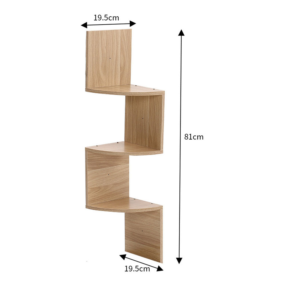 Living and Home Multi Tiered Natural Wall Corner Shelf 19.5 x 81cm Image 9