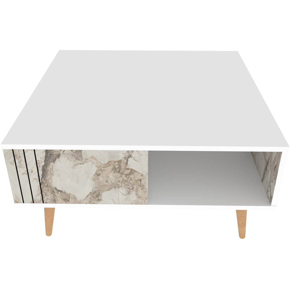 Decorotika Ronas Single Shelf White and Ephesus Square Coffee Table Image 2