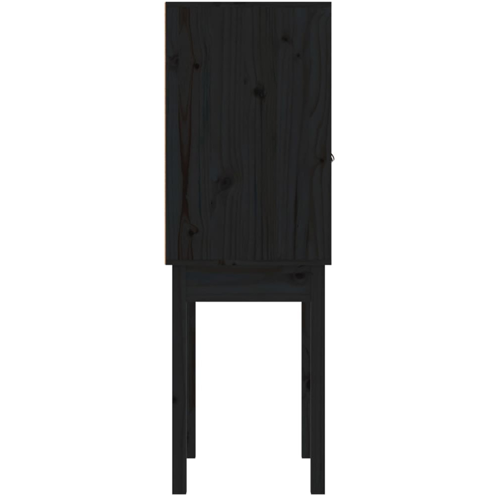 vidaXL 2 Door Black Solid Pine Wood Highboard Image 5