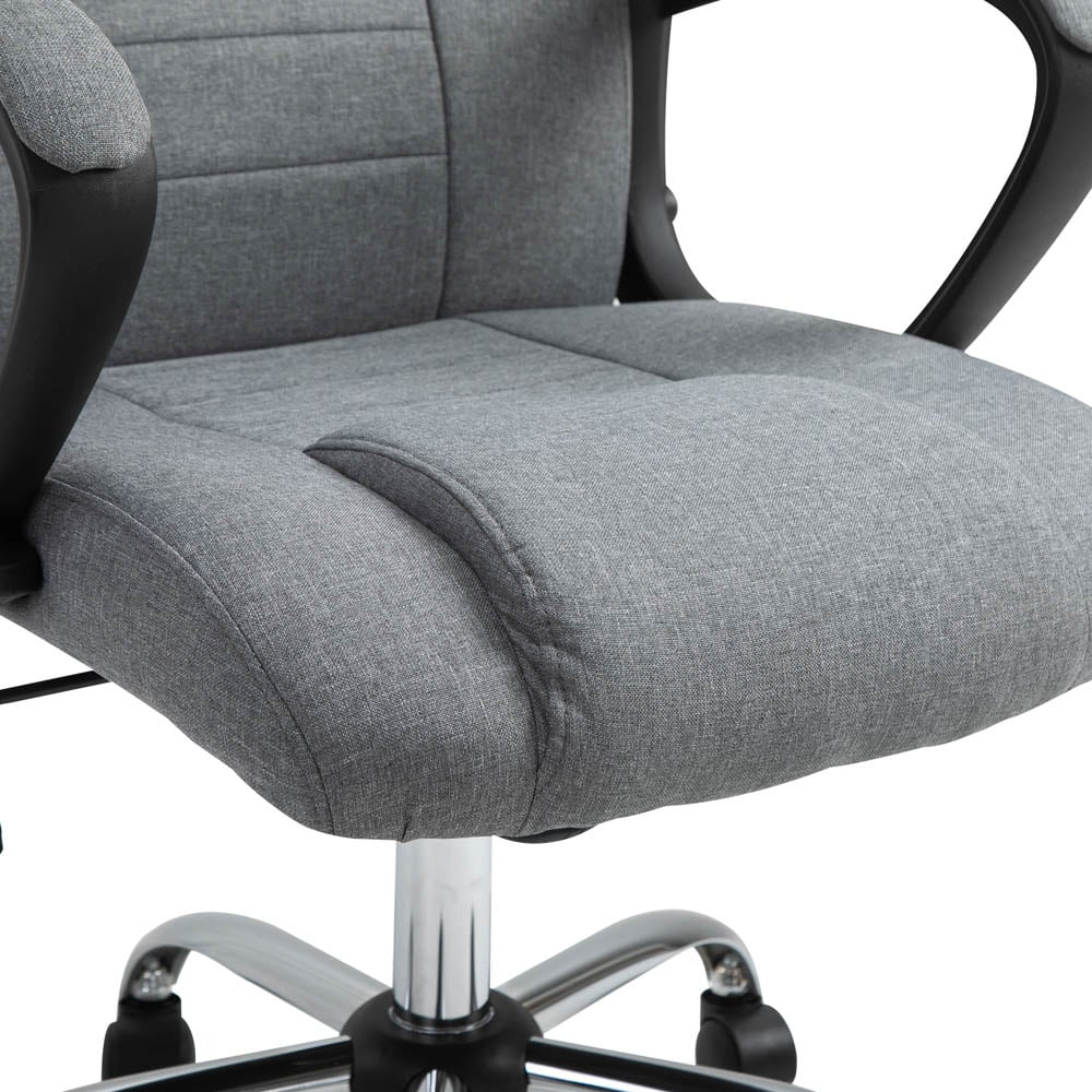 Portland Grey Linen Swivel Office Chair Image 3