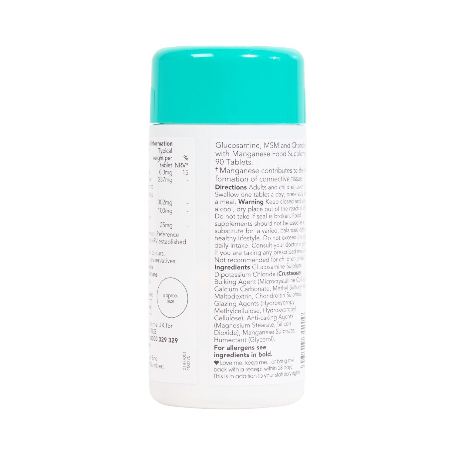 Pack of 90 Glucosamine MSM and Chondroitin Food Supplement Tablets Image 2