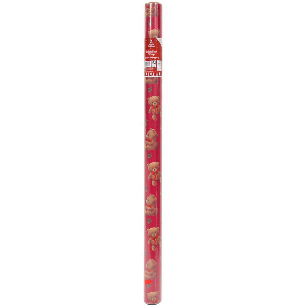 Teddy Bear Wrapping Paper Red Image 3