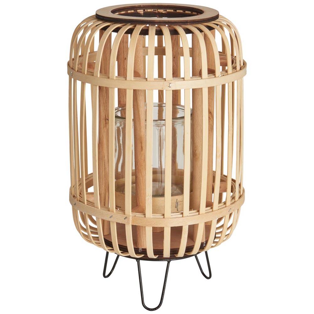 Wilko Bamboo Lantern on Stand Image 1