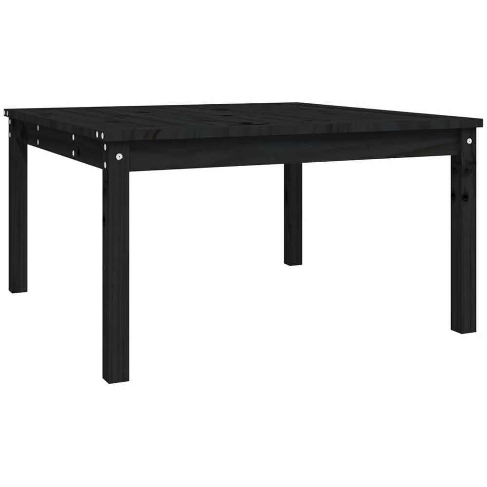 vidaXL Black Solid Pine Wood Slatted Garden Table 82.5 x 82.5cm Image 2