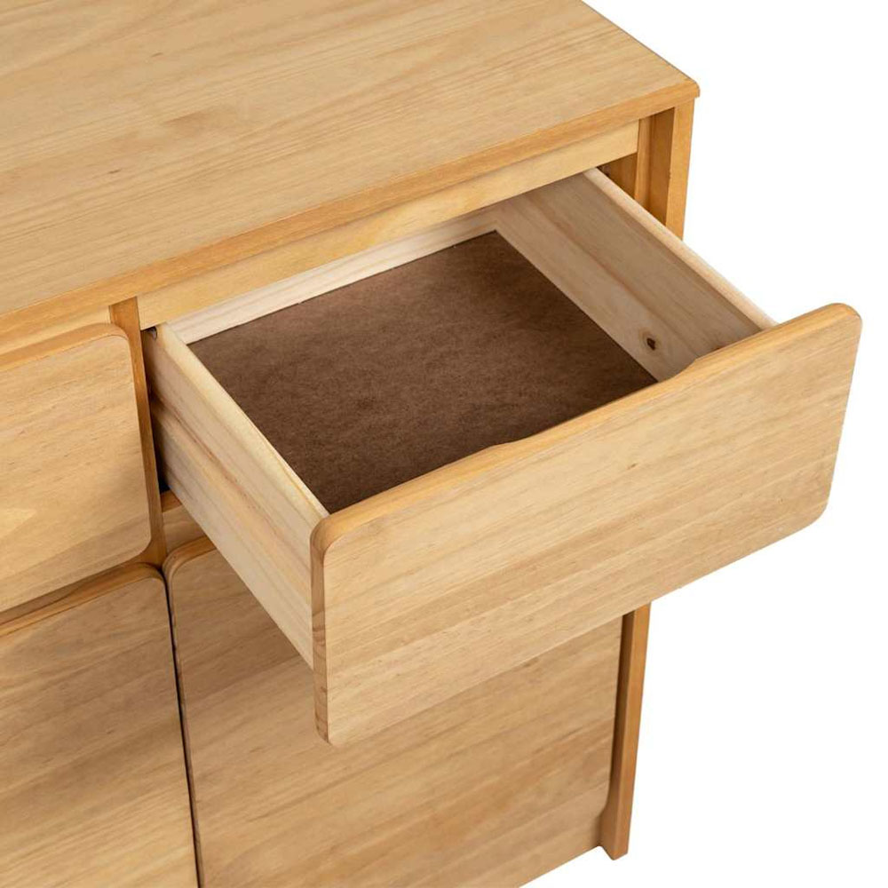 vidaXL Sauda 2 Door 2 Drawer Oak Solid Wood Pine Sideboard Image 7