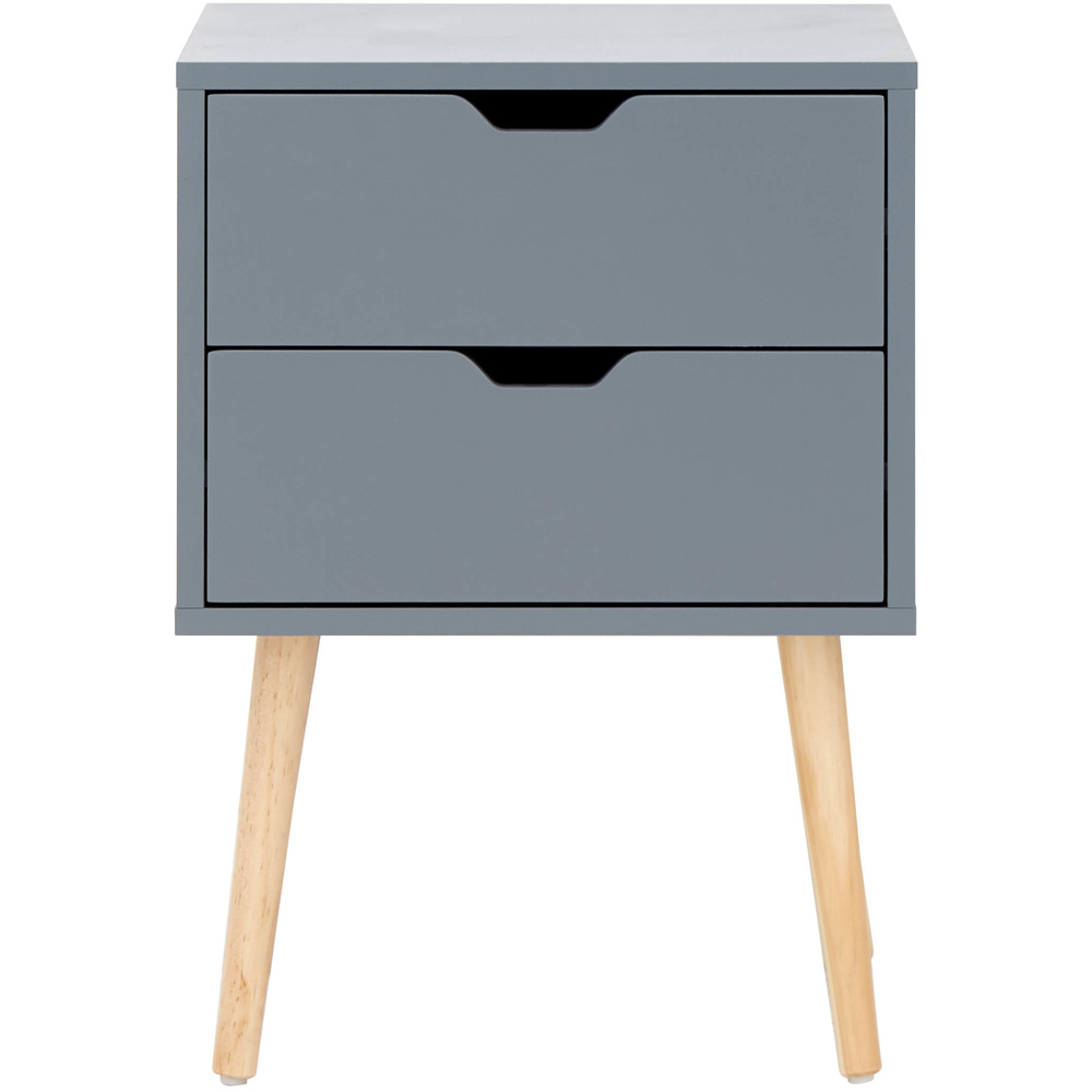 GFW Nyborg 2 Drawer Dark Grey Bedside Table Image 2