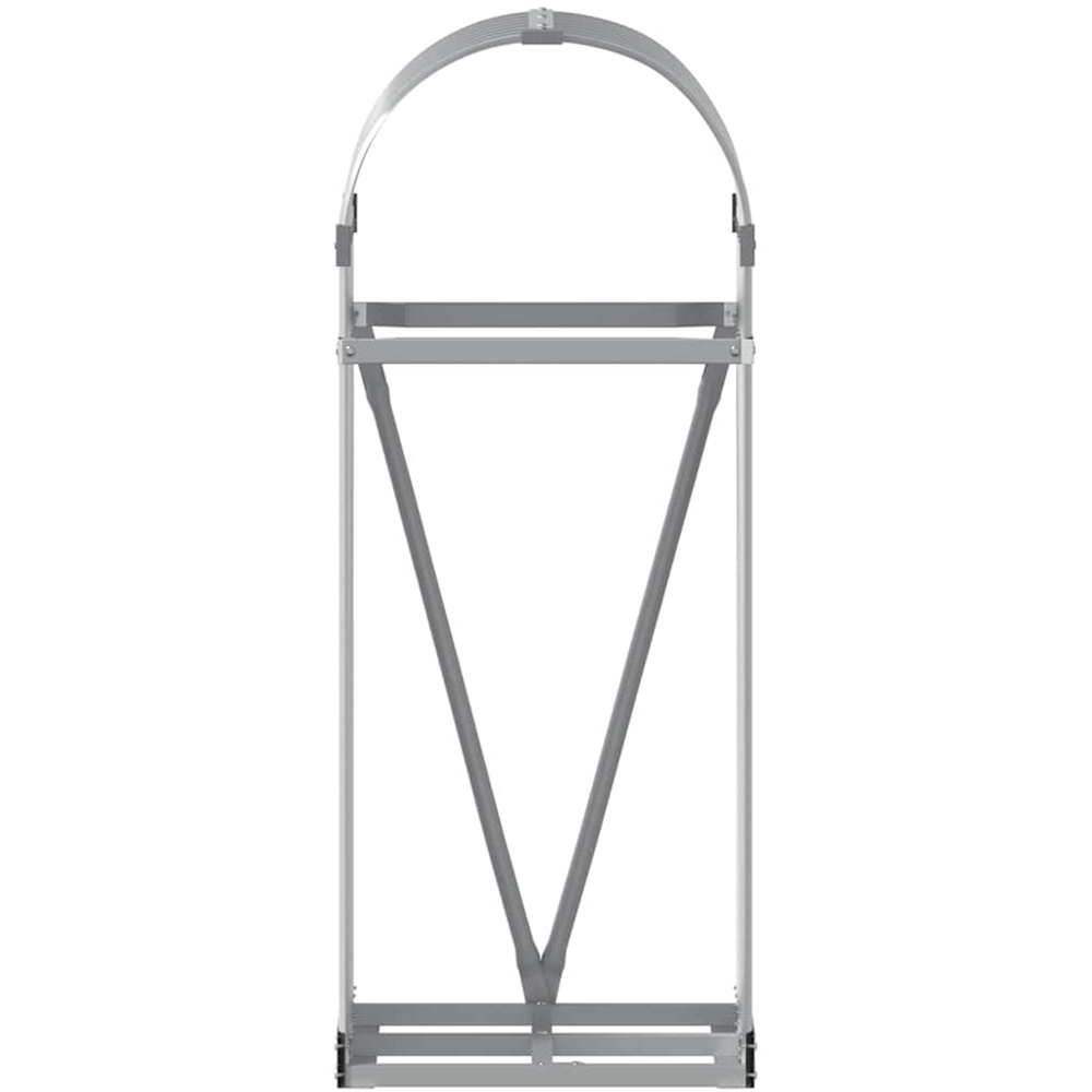 vidaXL Grey Galvanised Steel Firewood Log Holder 100 x 40 x 45cm Image 3