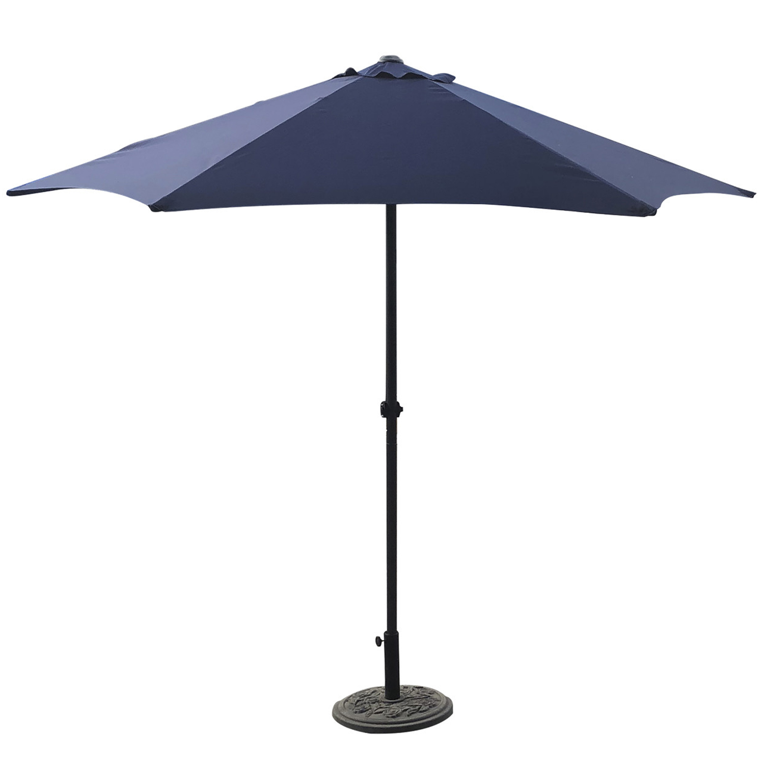 Outdoor Essentials 6 Rib Blue Parasol 2.7m Image 1