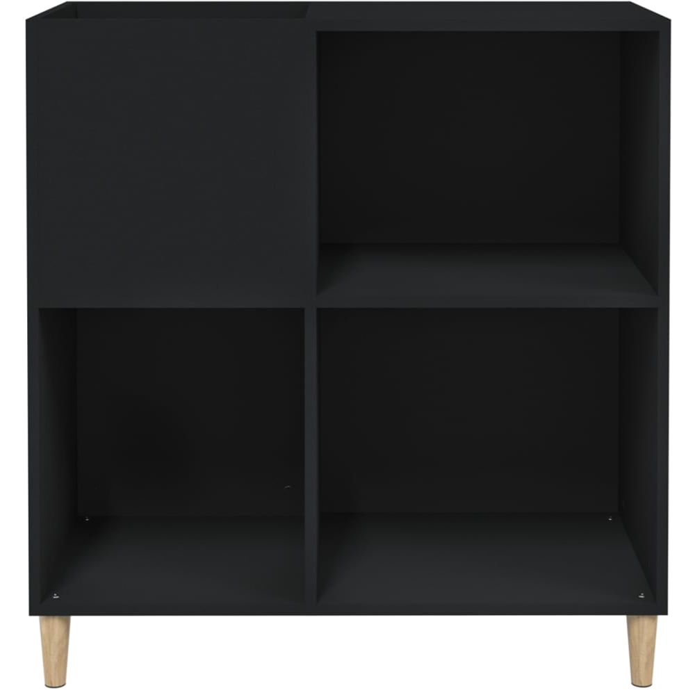 vidaXL 3 Shelf Black Record Cabinet Image 4