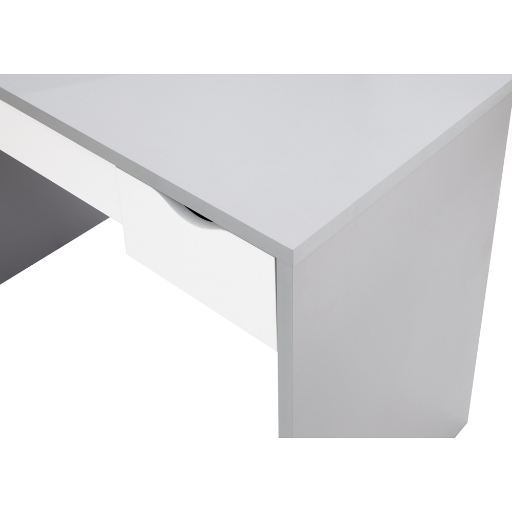 GFW Elizabeth 3 Drawer Grey Dressing Table Set with Mirror Image 8