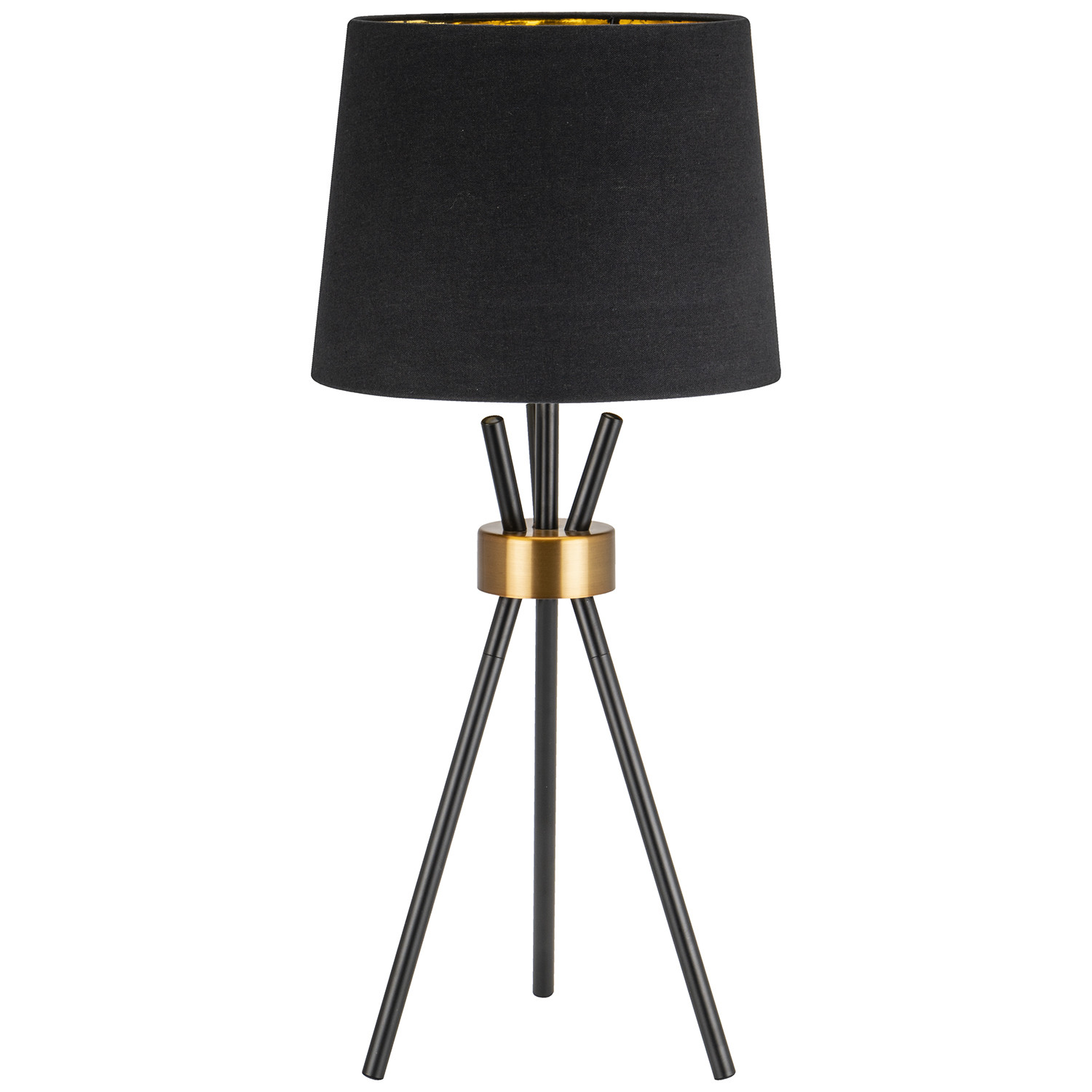 Camden Black and Gold Tripod Table Lamp Image 1