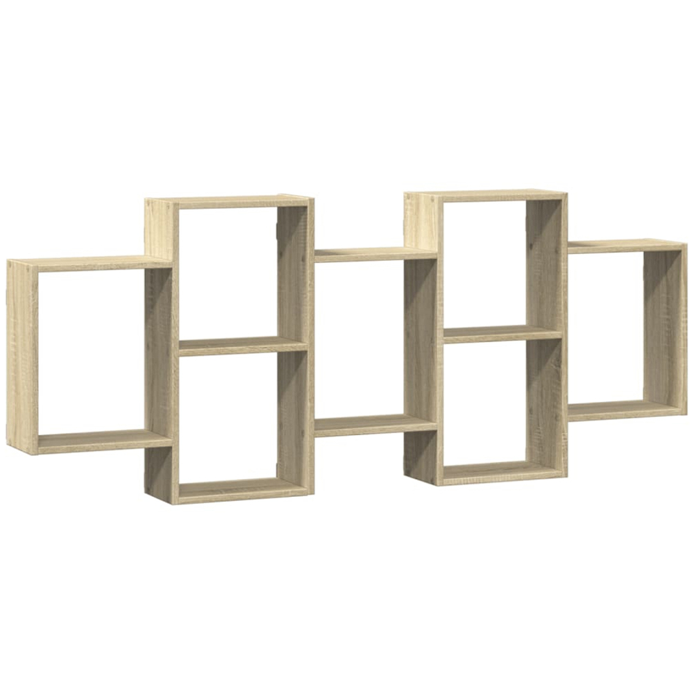 vidaXL 7 Shelf Sonoma Oak Floating Wall Shelf Image 1
