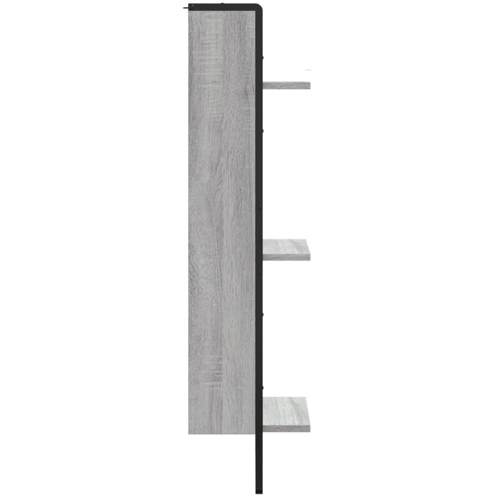 vidaXL 3 Shelf Grey Sonoma Floating Wall Shelf Image 4