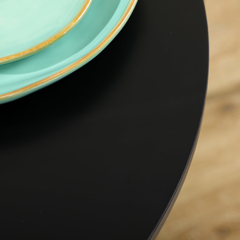 Portland 2 Seater Round Dining Table Black Image 4
