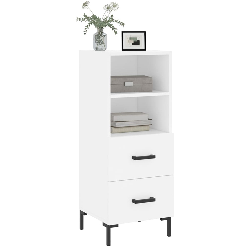 vidaXL 2 Drawer 2 Shelf White Sideboard Image 3