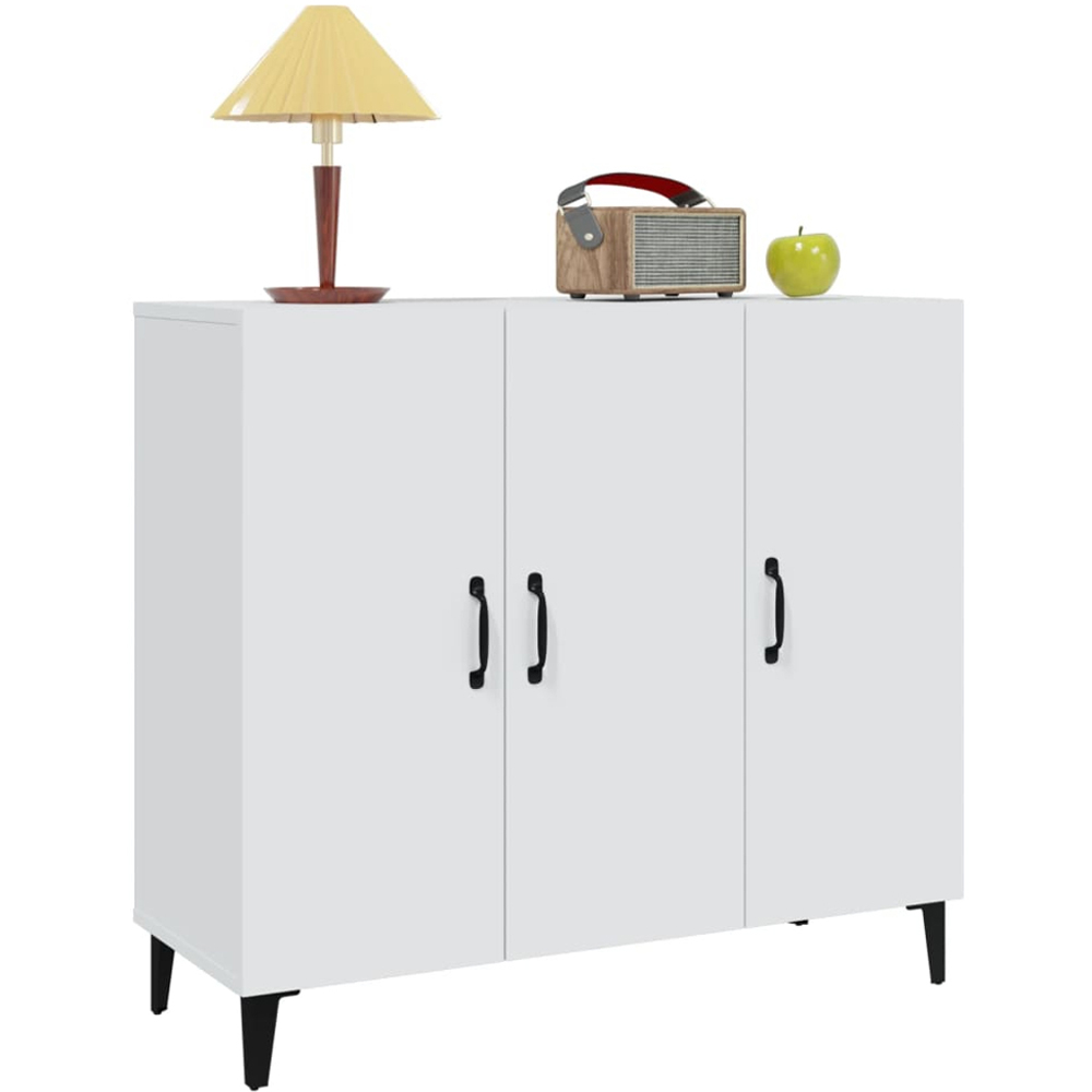 vidaXL 3 Door White Sideboard Image 3