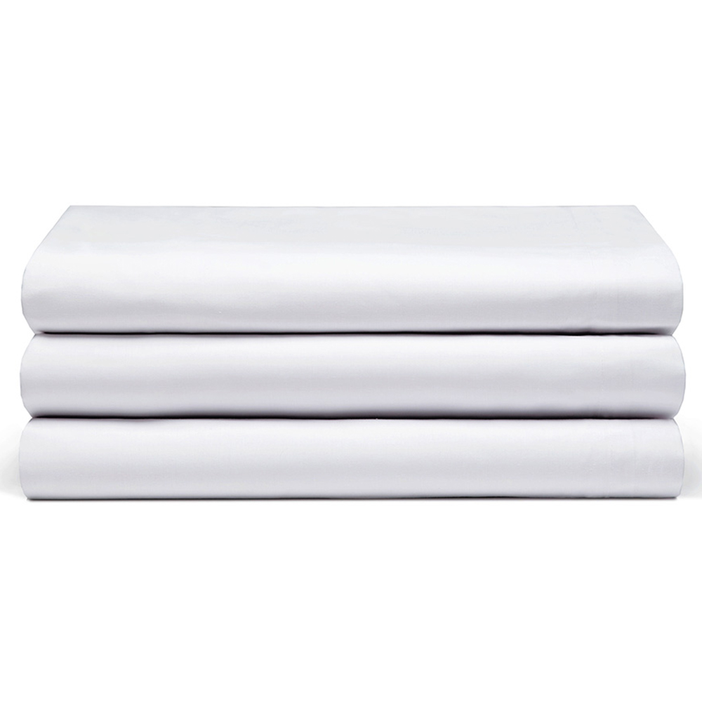 Serene Super King White Flat Bed Sheet Image 1